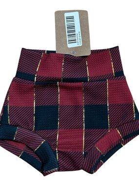 NWT Boutique Red Gold Plaid Bummies Bloomers